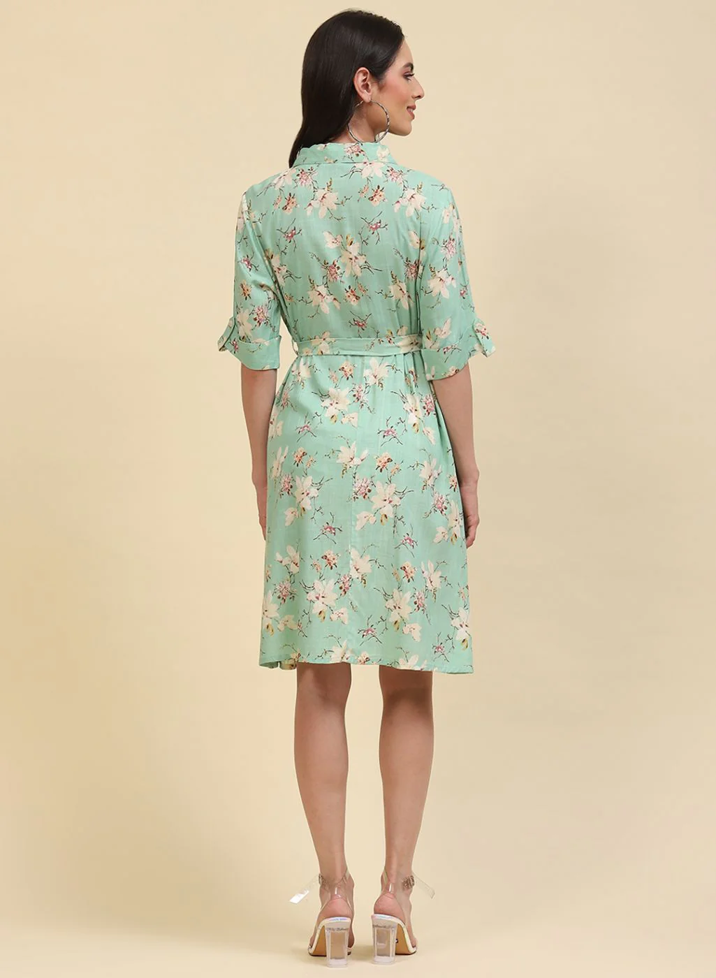 Women Green Printed Tunic - Image 4