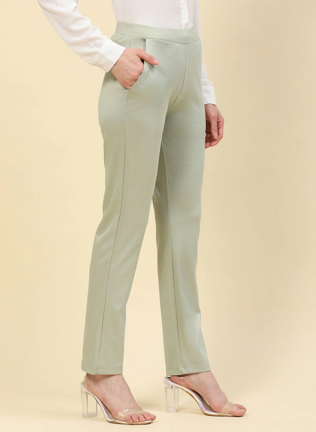 Women Green Regular Fit Lower - Image 4