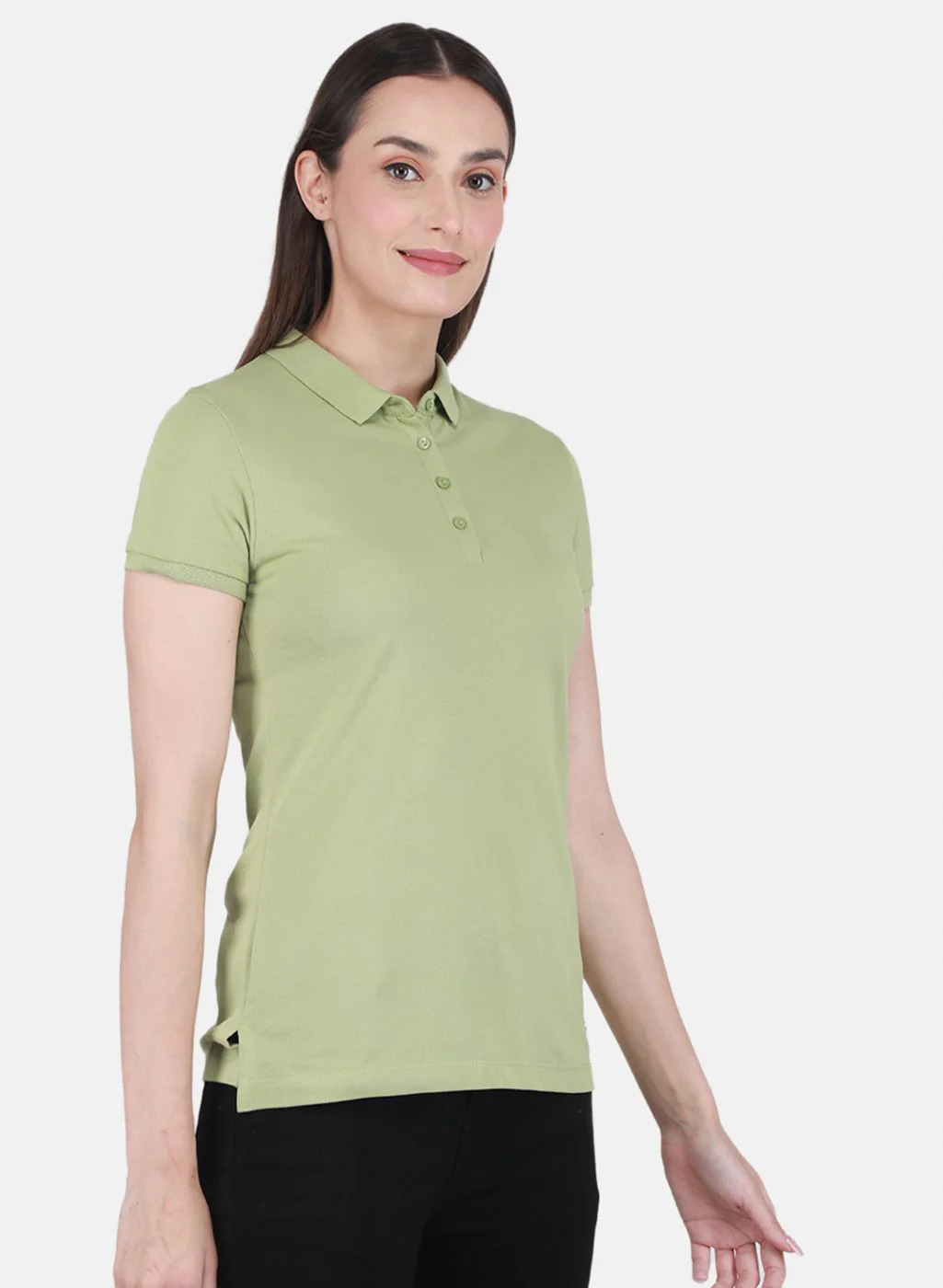 Women Green Solid T-Shirt - Image 6