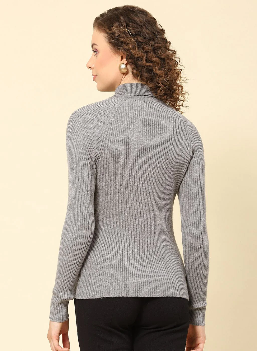 Women Grey Solid Blend wool Sceavy - Image 5