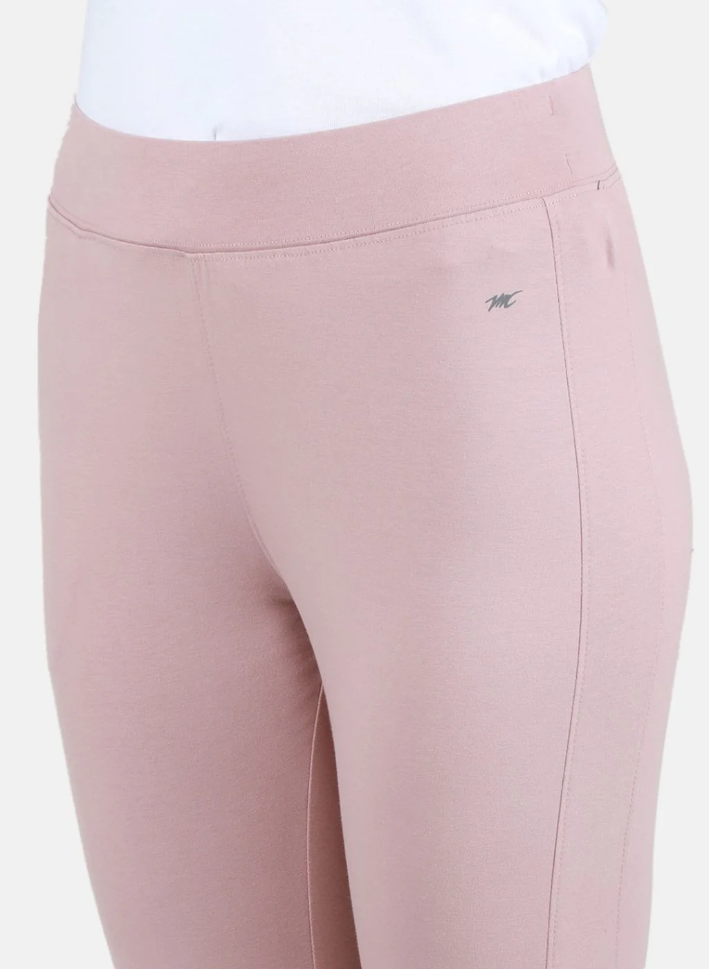 Women Light Pink Solid Capri - Image 5
