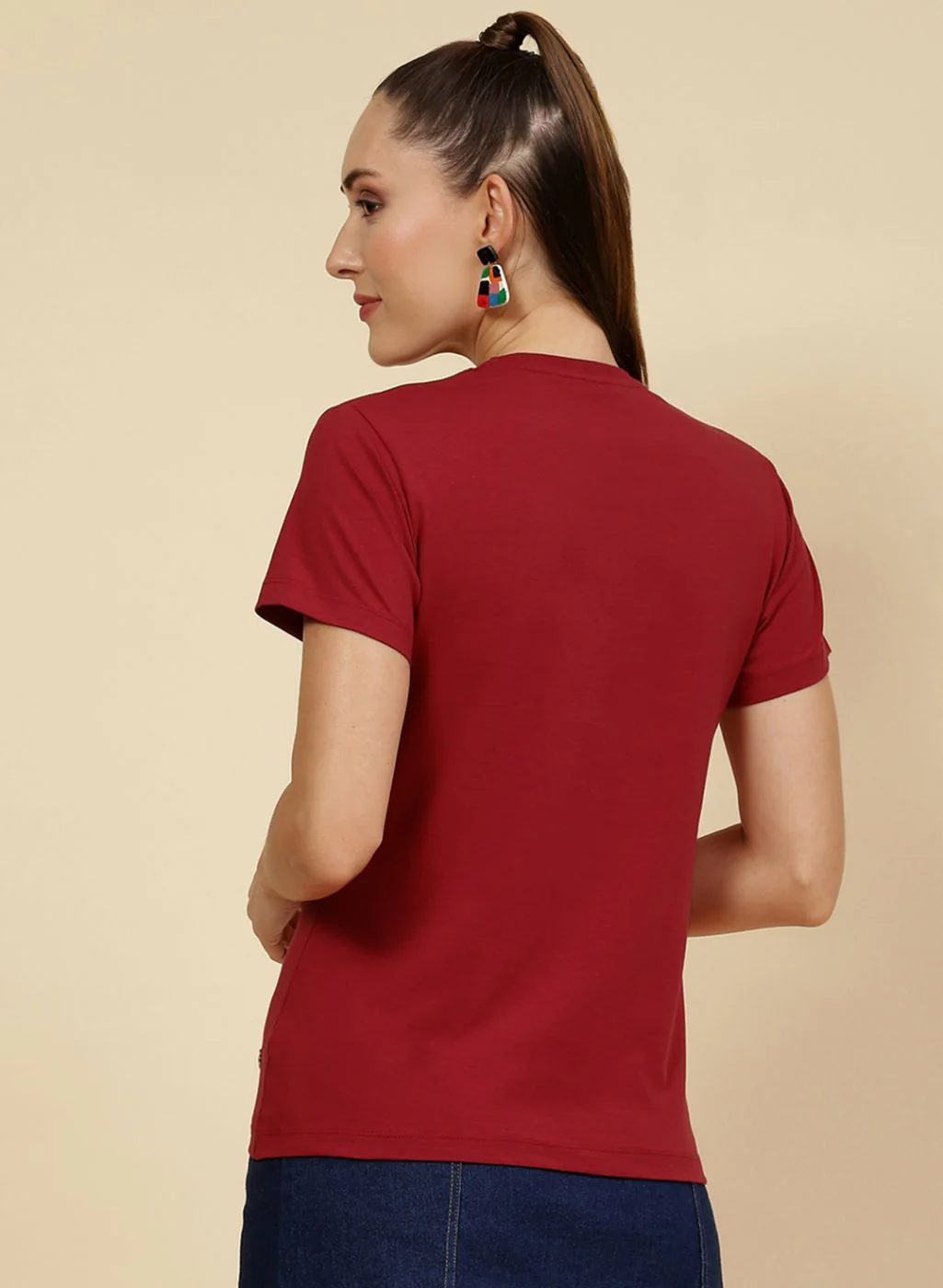 Women Maroon Printed Top - Image 5