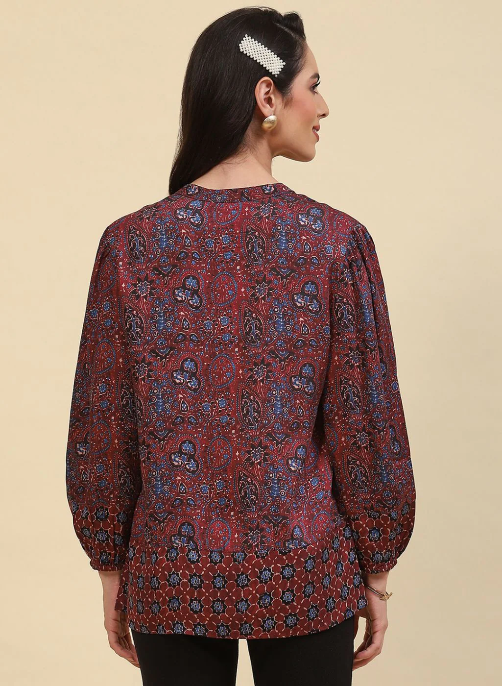 Women Maroon Printed Top - Image 4