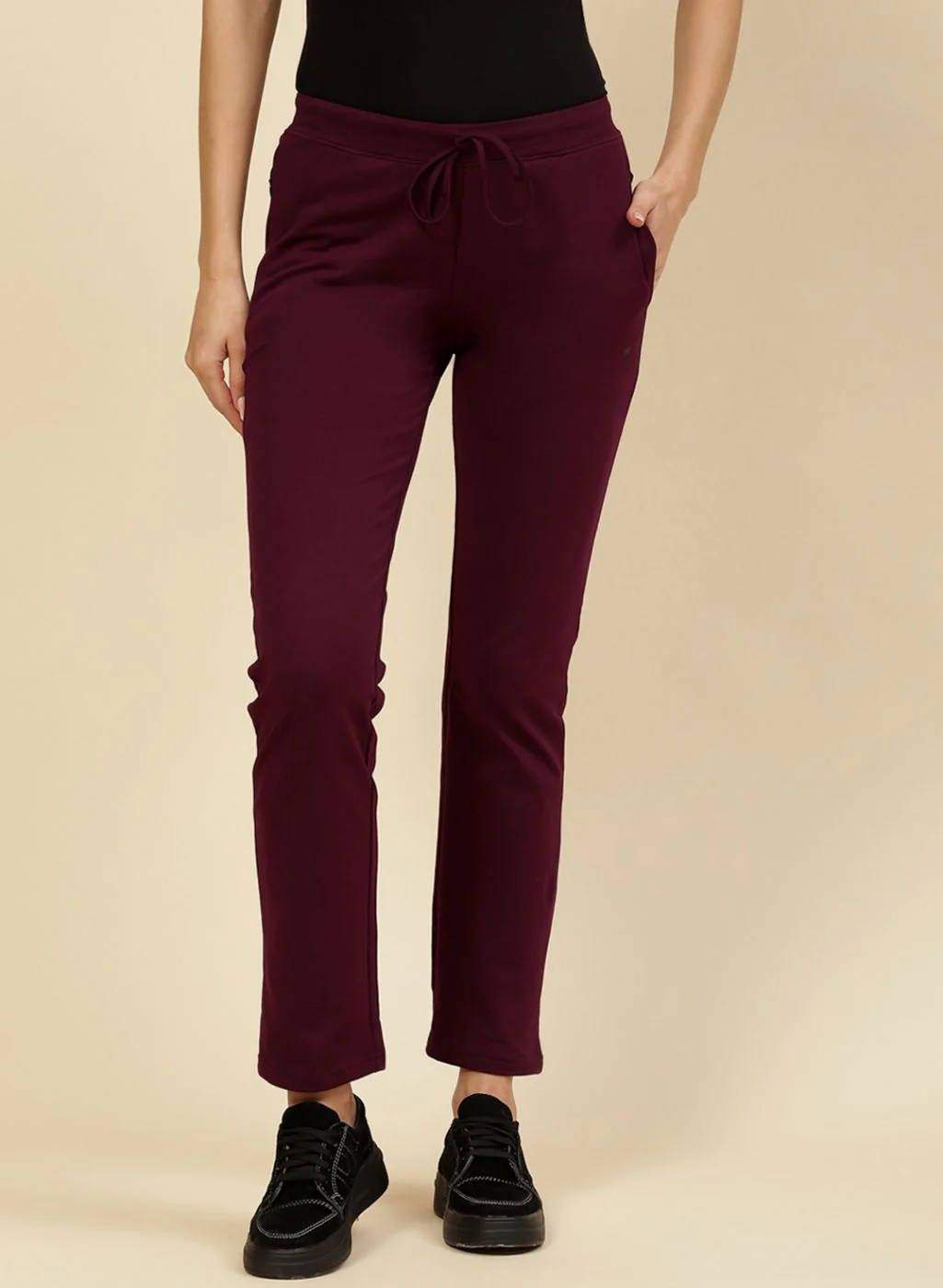 Women Maroon Regular Fit Lower - Image 2