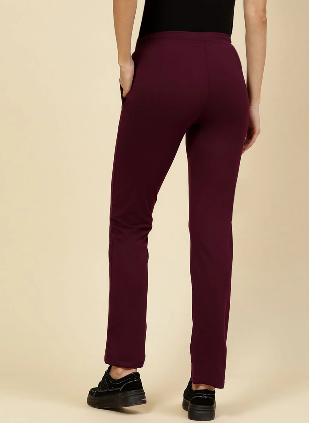 Women Maroon Regular Fit Lower - Image 5