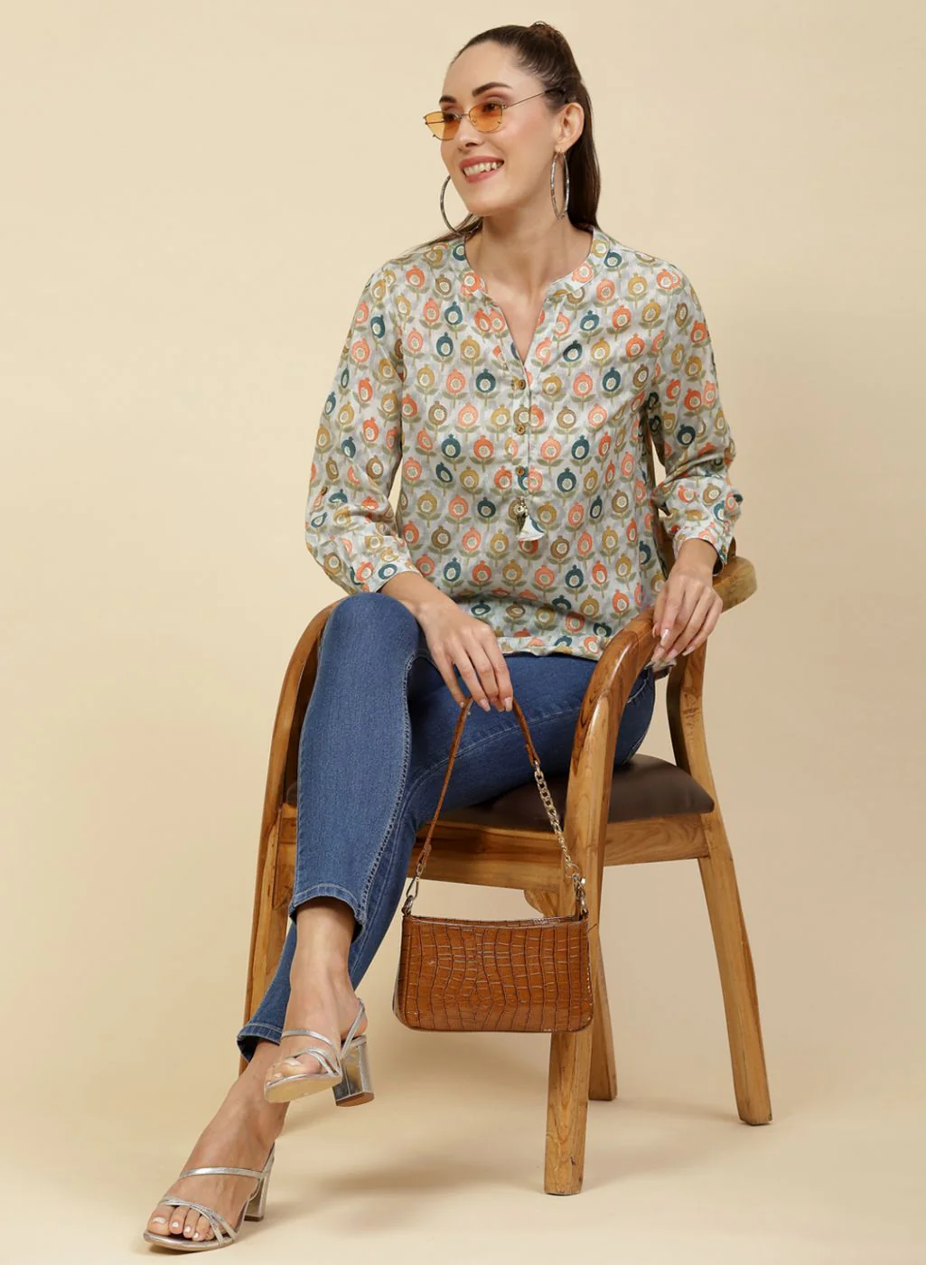 Women Multicolor Printed Top - Image 2