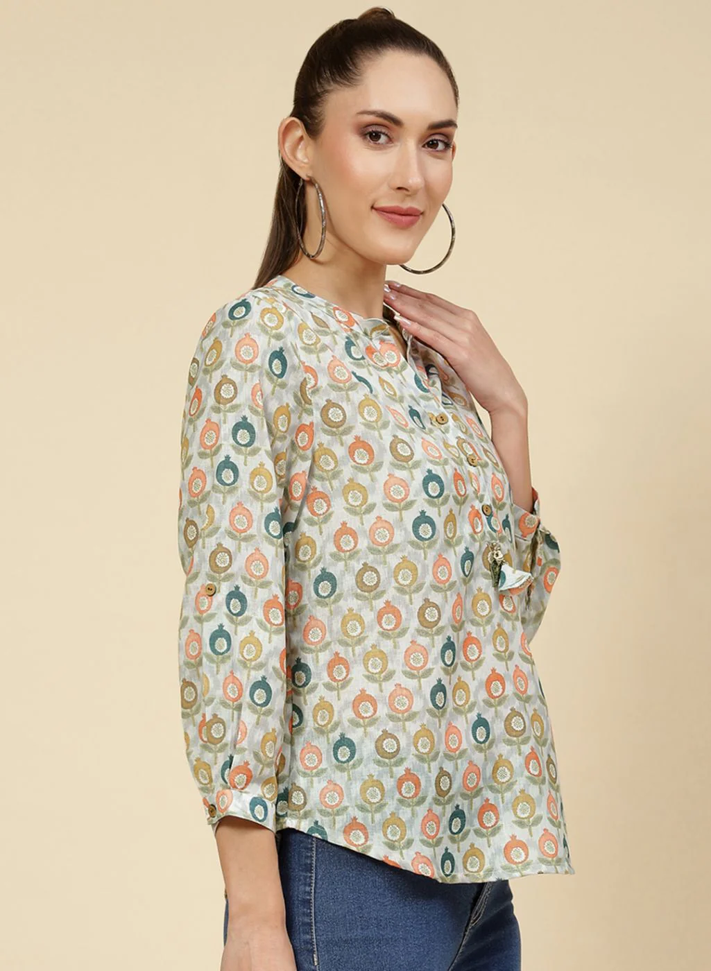 Women Multicolor Printed Top - Image 4