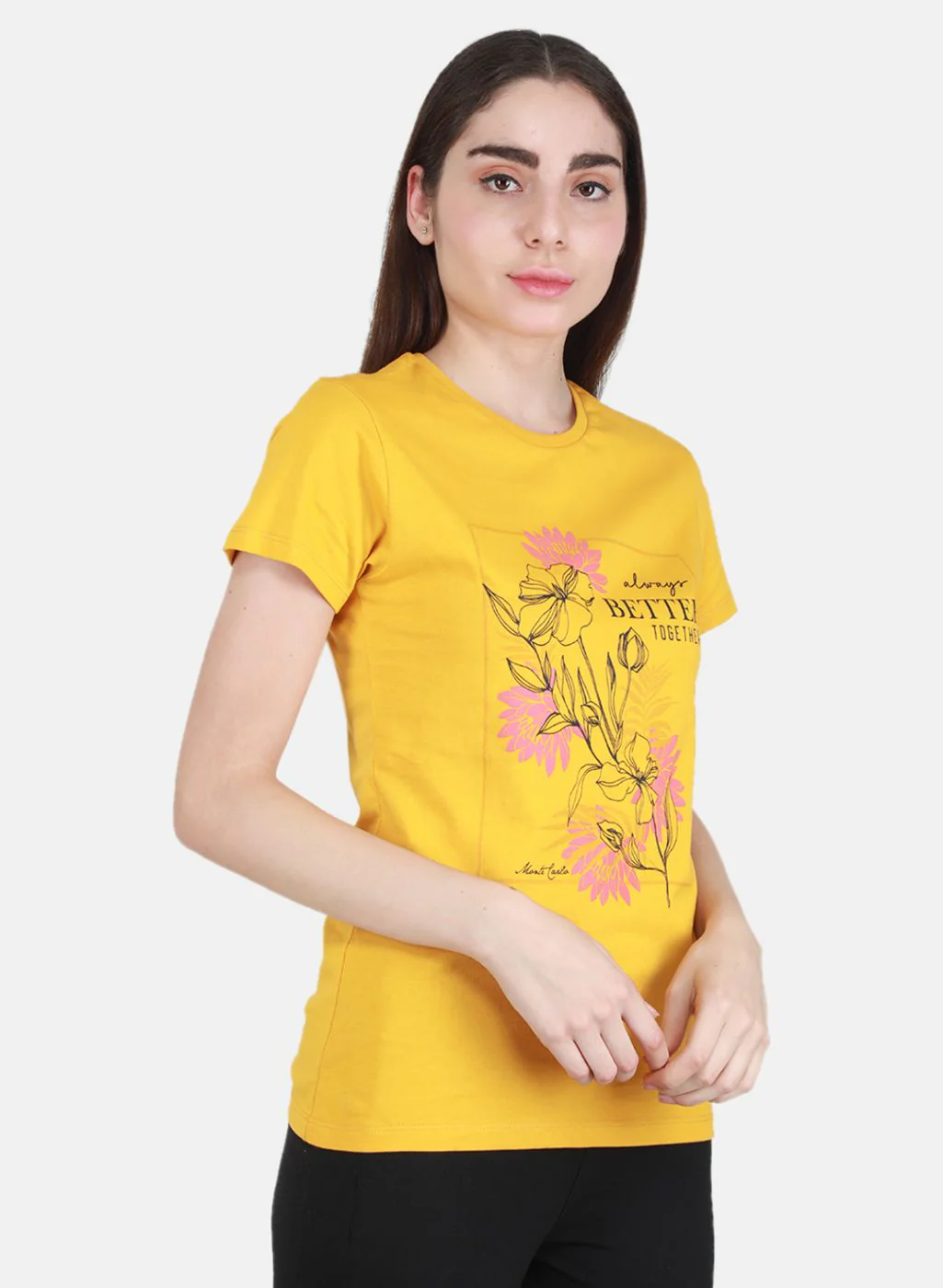 Women Mustard & Pink Printed Top 2 Pc Set - Image 7