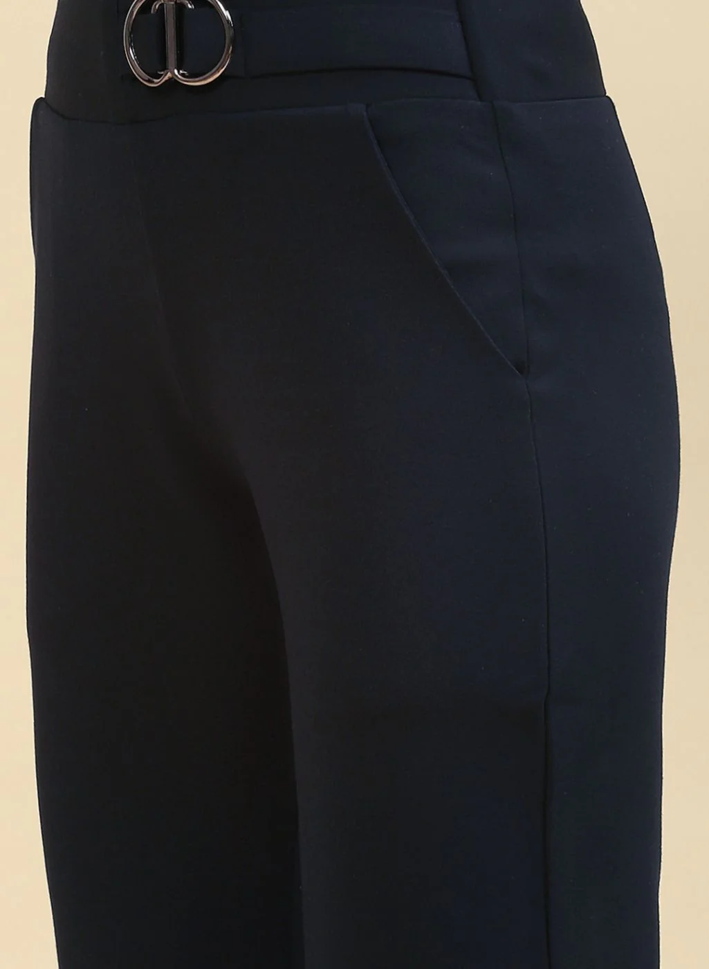 Women NAvy Blue Plain Jegging - Image 6
