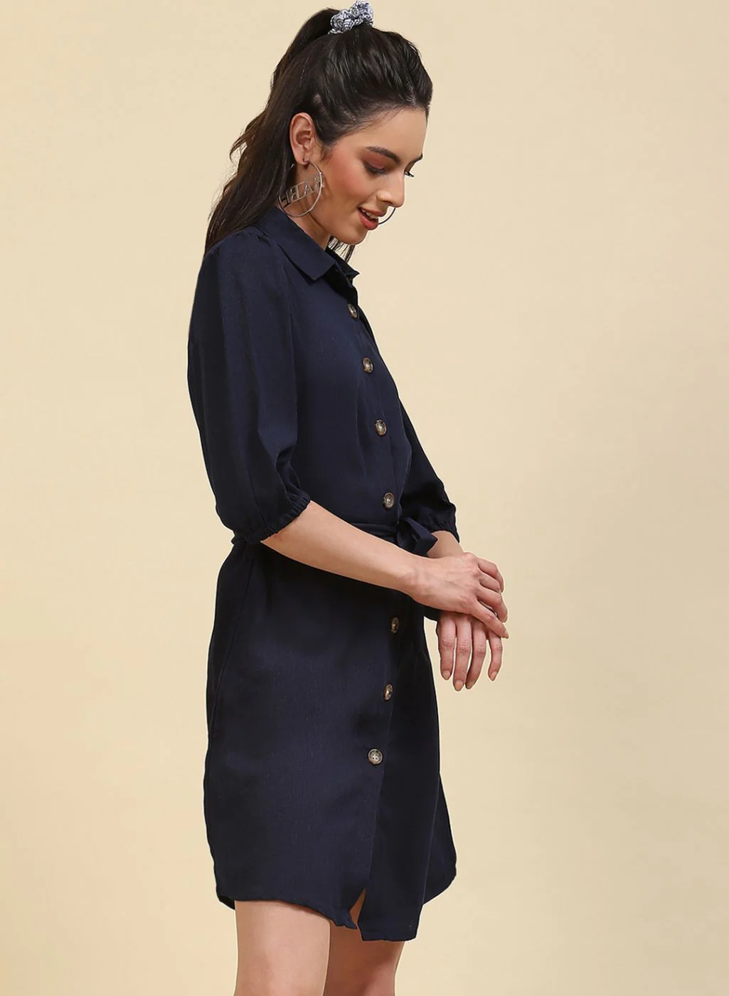 Women NAvy Blue Plain Tunic - Image 3