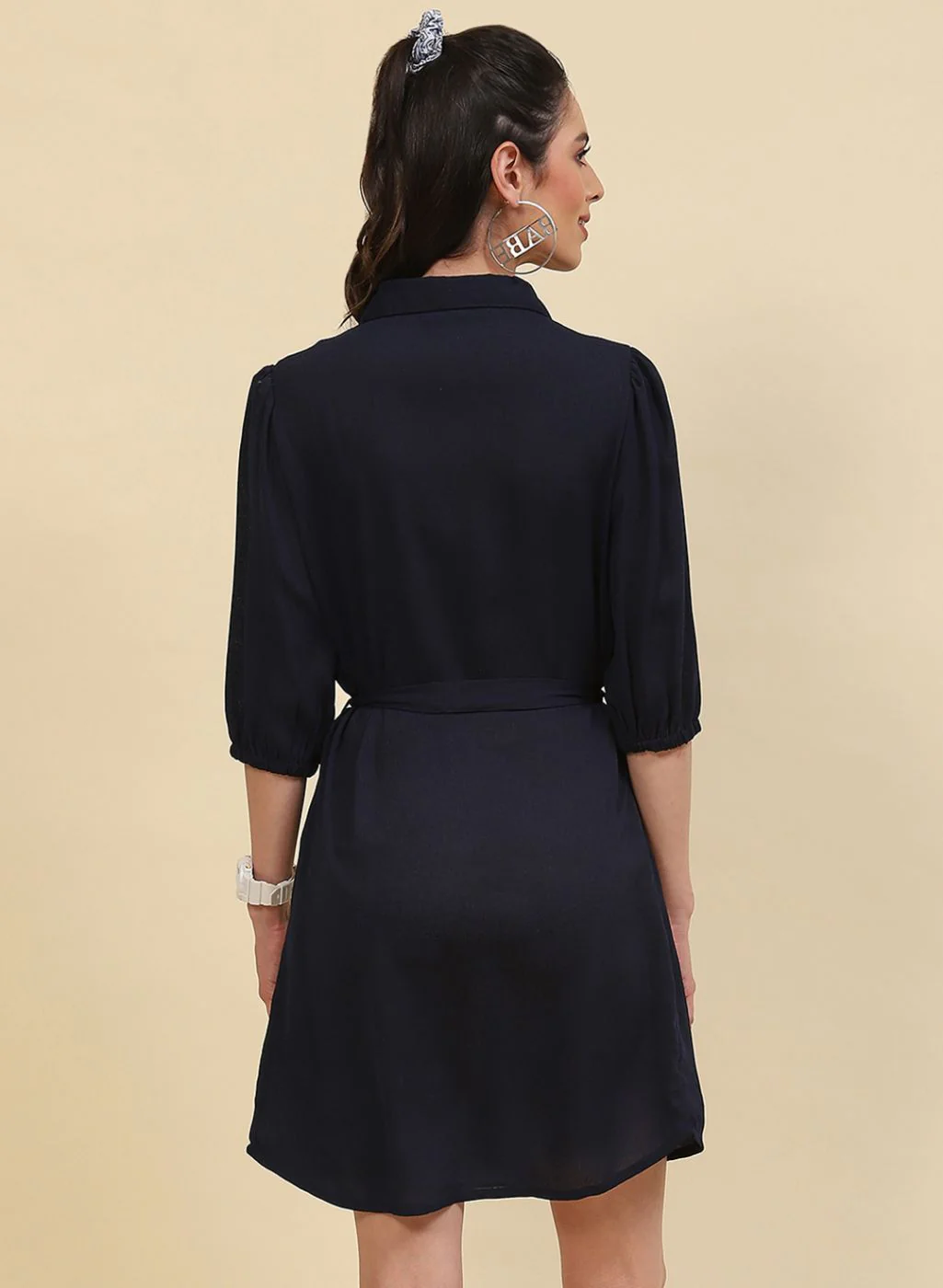 Women NAvy Blue Plain Tunic - Image 4