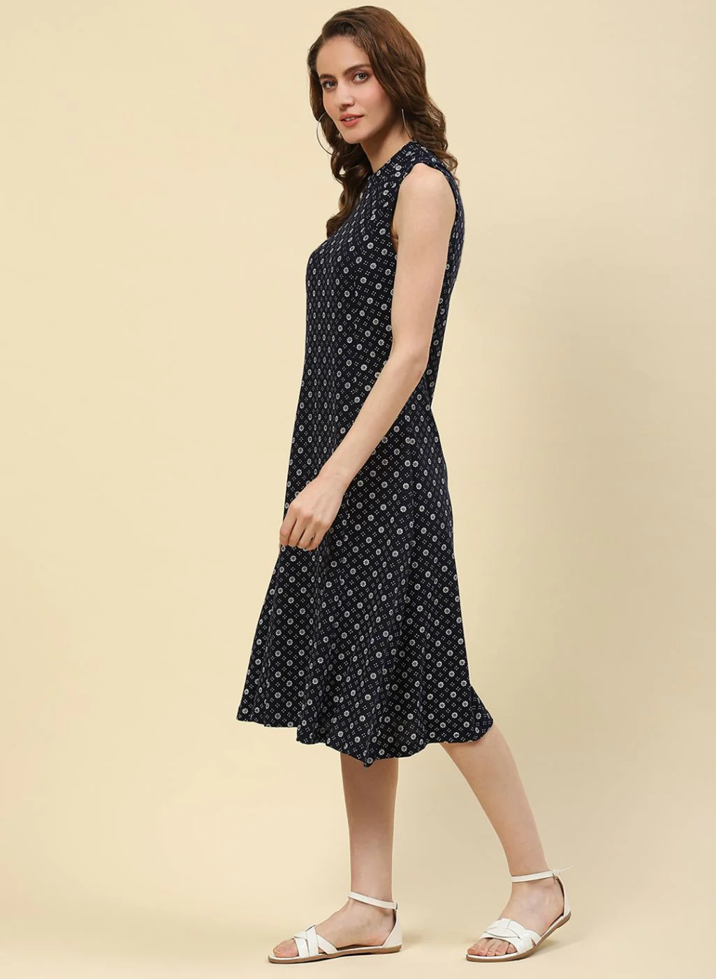 Women NAvy Blue Printed Dress - Image 2