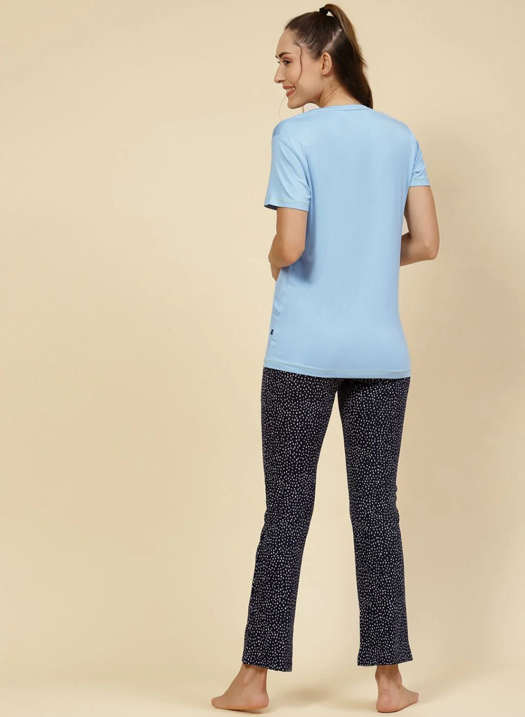 Women NAvy Blue Printed Lower Set - Image 4