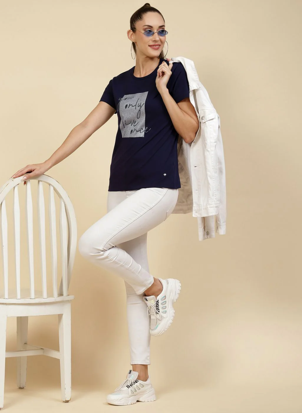 Women NAvy Blue Printed Top - Image 2