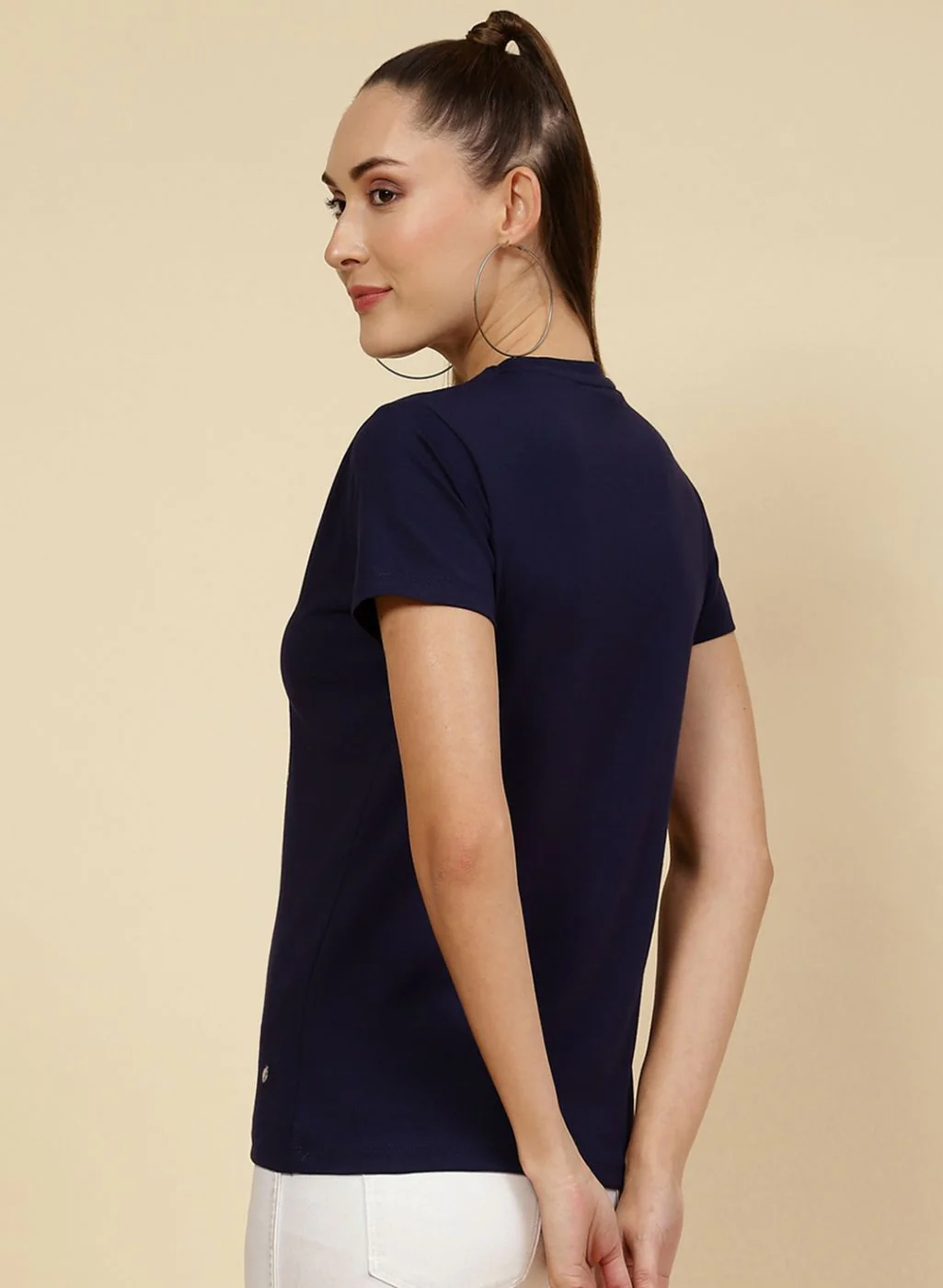 Women NAvy Blue Printed Top - Image 5