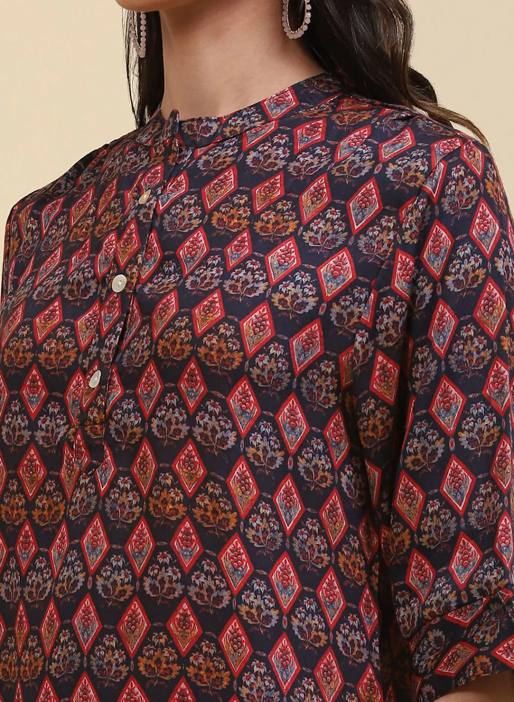 Women NAvy Blue Printed Top - Image 6