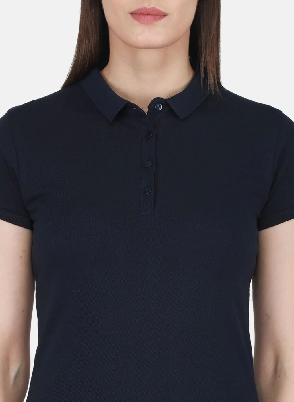 Women NAvy Blue Solid T-Shirt - Image 5