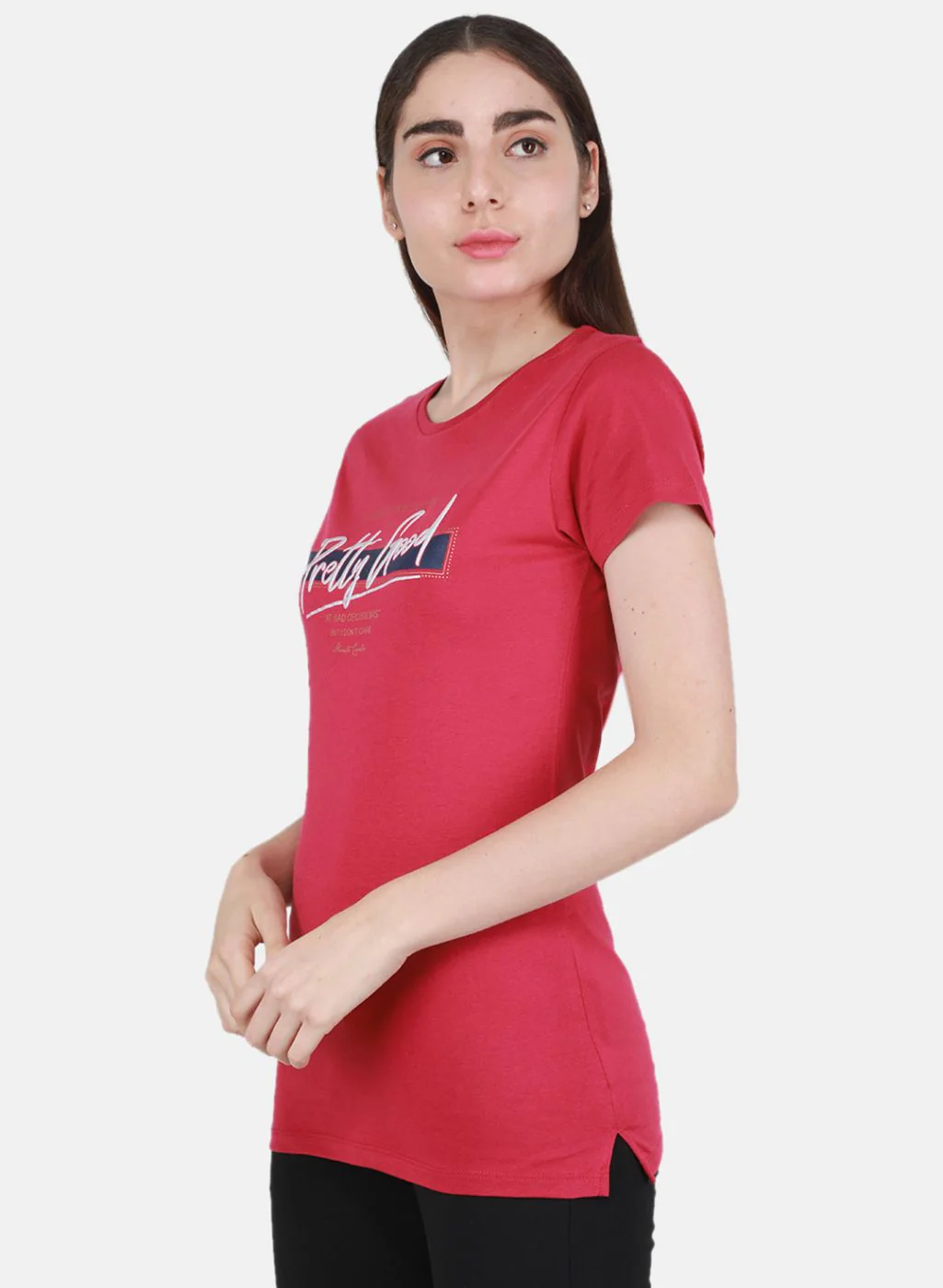 Women Off White & Magenta Printed Top 2 Pc Set - Image 3