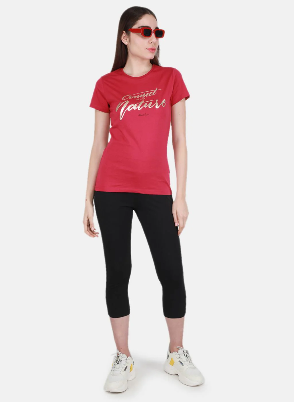 Women Off White & Magenta Printed Top 2 Pc Set - Image 5