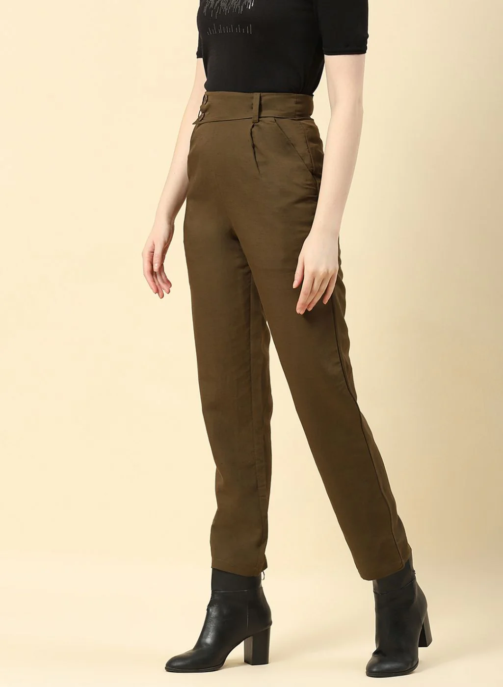 Women Olive Regular Fit Lower - Image 3