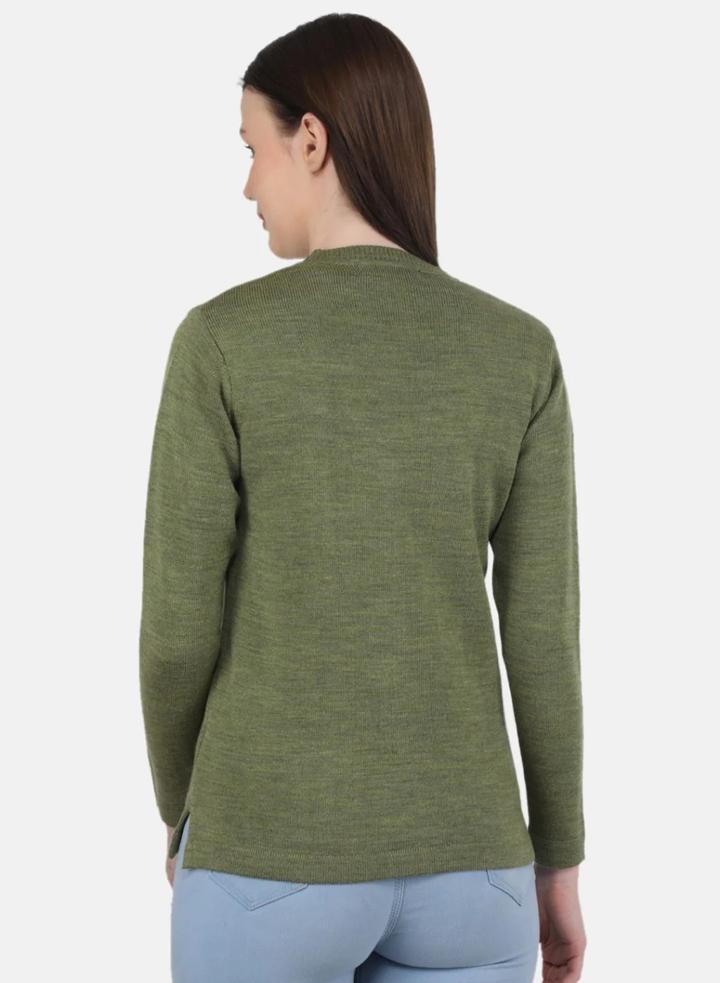 Women Olive Solid Cardigan - Image 3