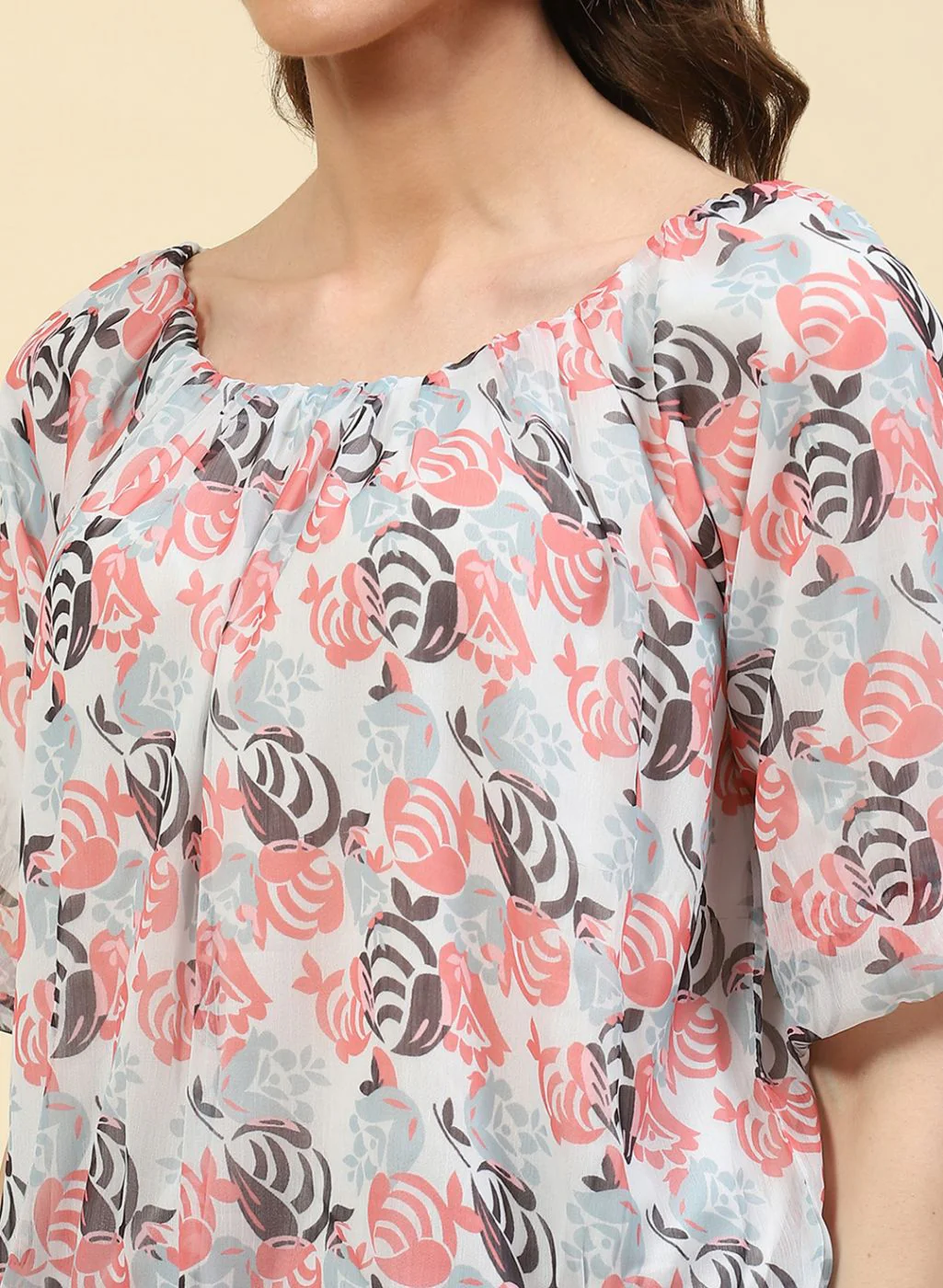 Women Orange Printed Top - Image 6