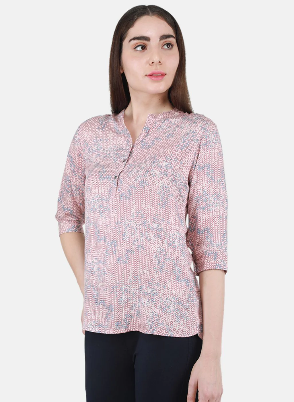 Women Peach Printed Top - Image 2
