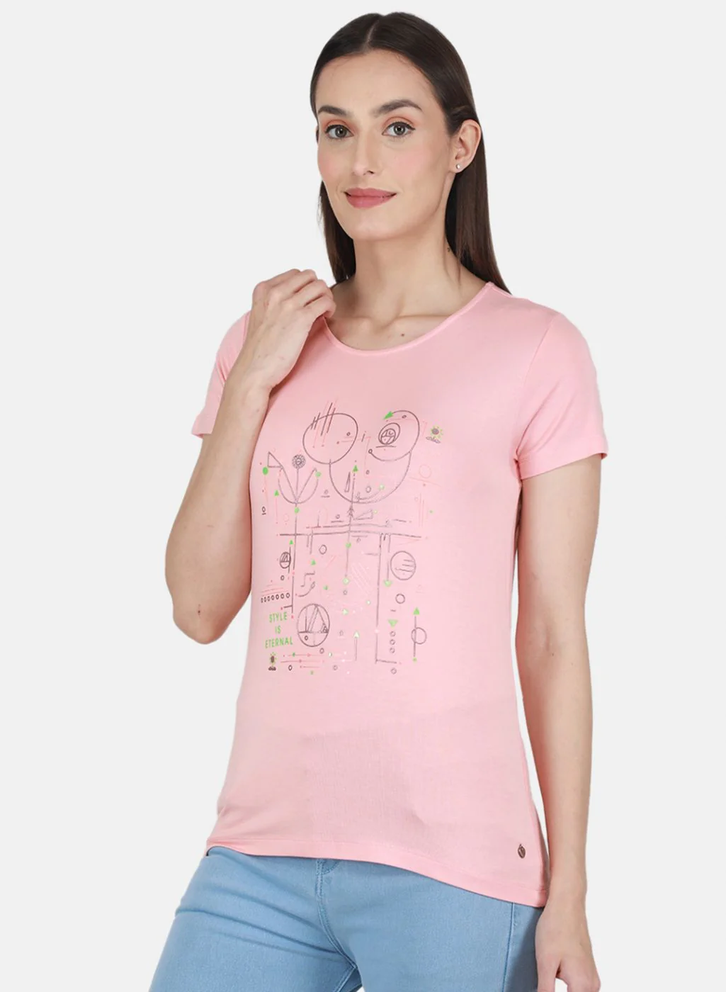 Women Peach Printed Top - Image 2