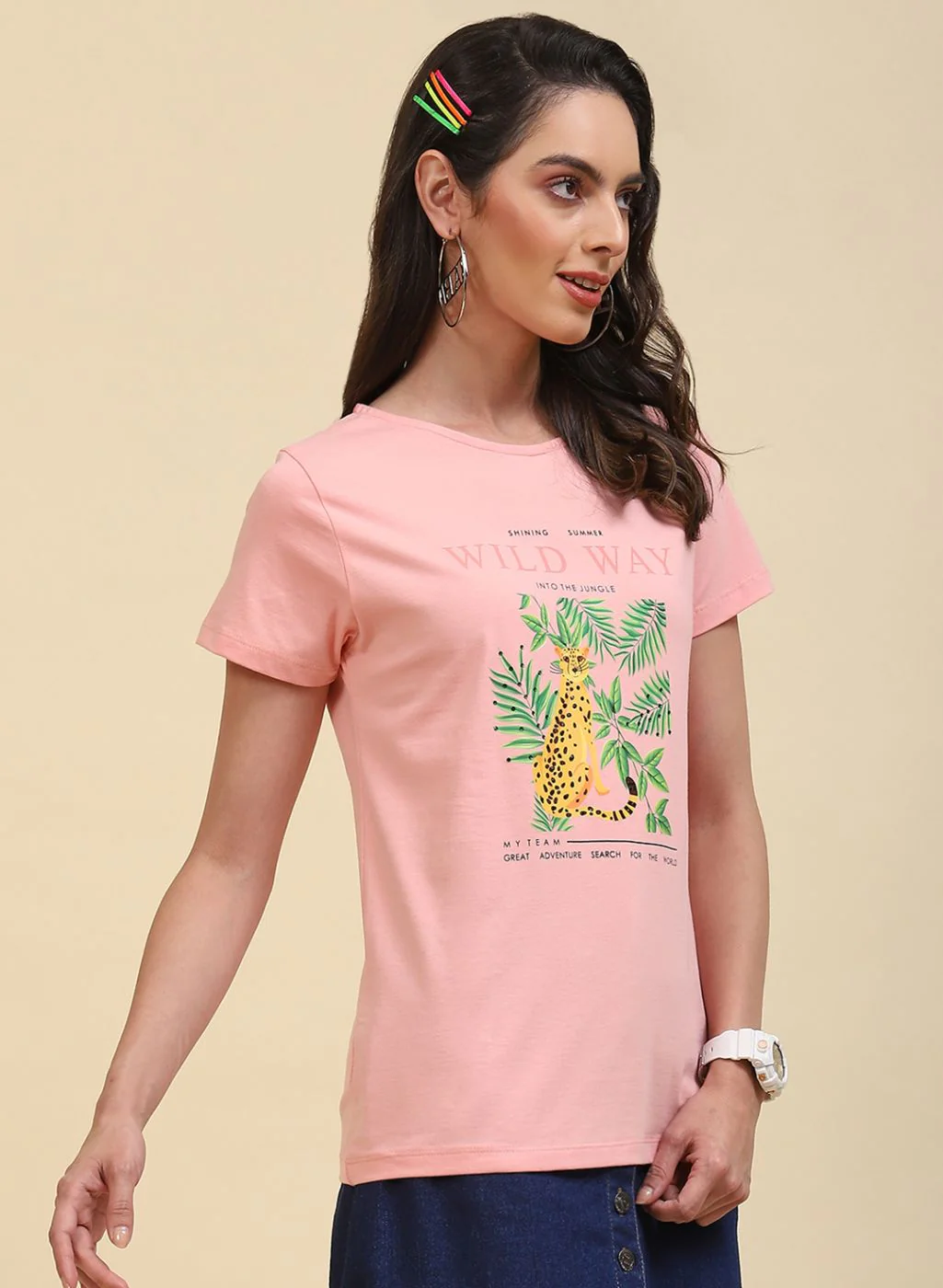 Women Peach Printed Top - Image 4