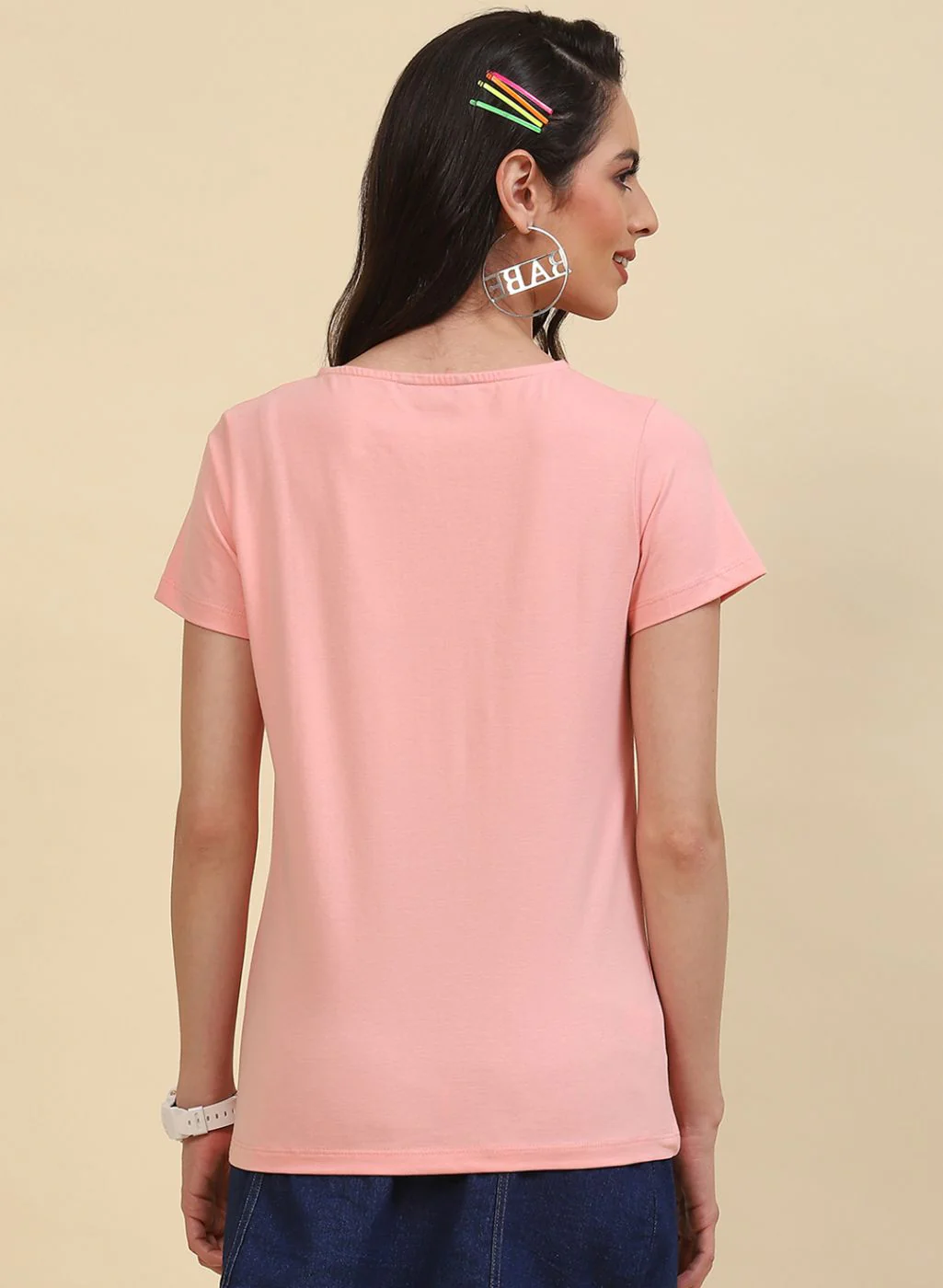 Women Peach Printed Top - Image 5