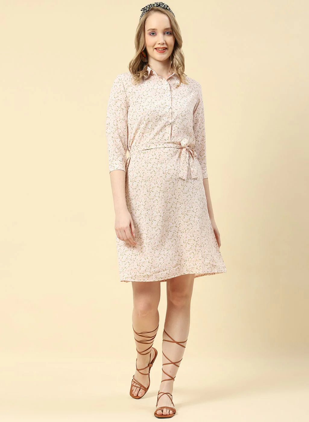Women Peach Printed Tunic - Image 3