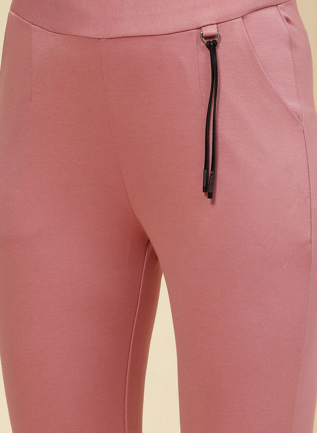 Women Pink Plain Jegging - Image 6