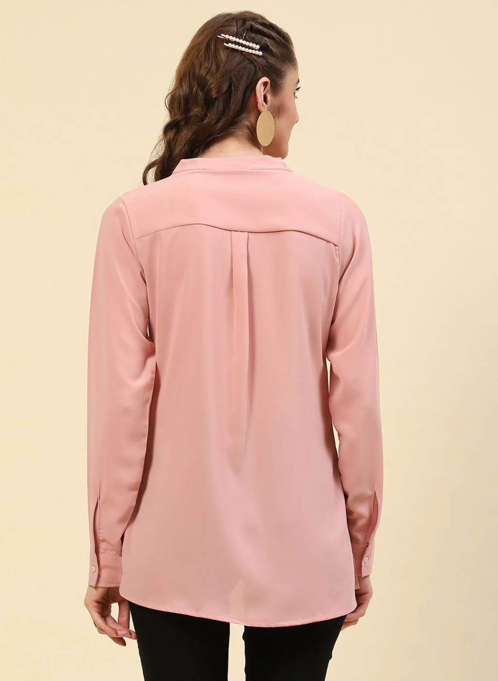 Women Pink Plain Top - Image 4
