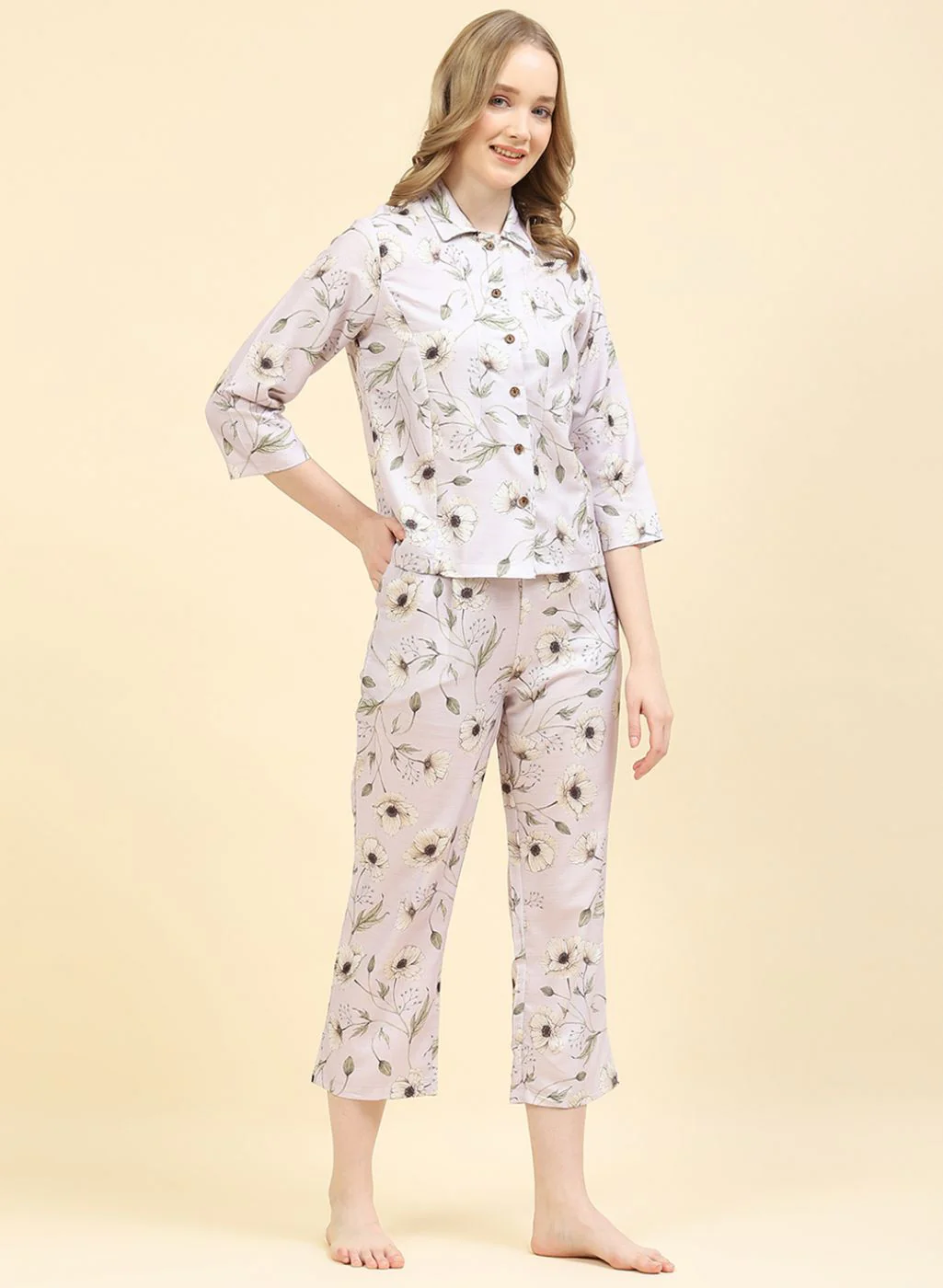 Women Pink Printed CoordiNAte Set - Image 3