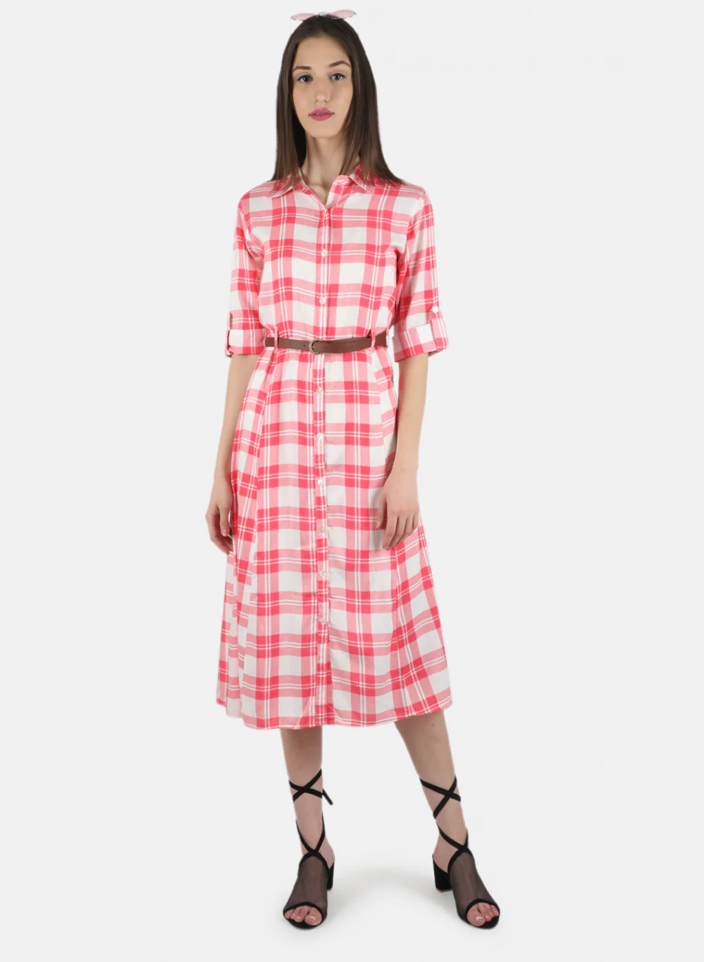 Women Pink Printed Dress - Image 4