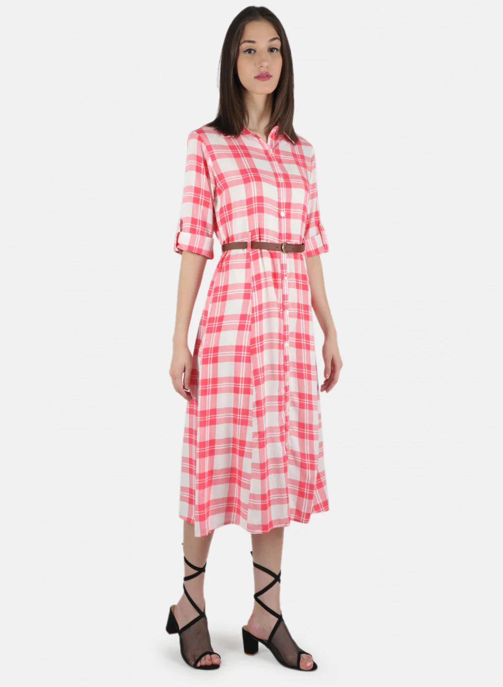 Women Pink Printed Dress - Image 6
