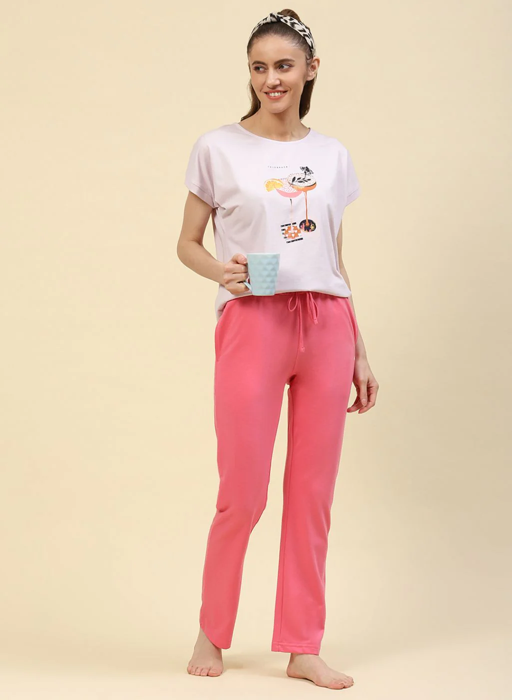 Women Pink Printed Lower Set - Image 5
