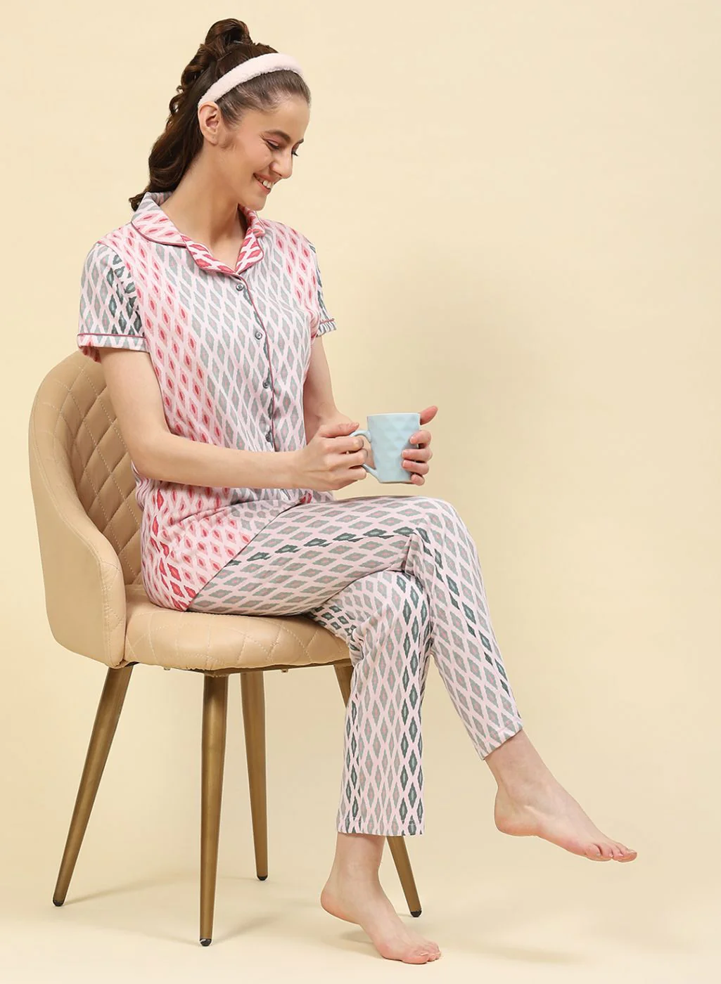 Women Pink Printed Lower Set - Image 5