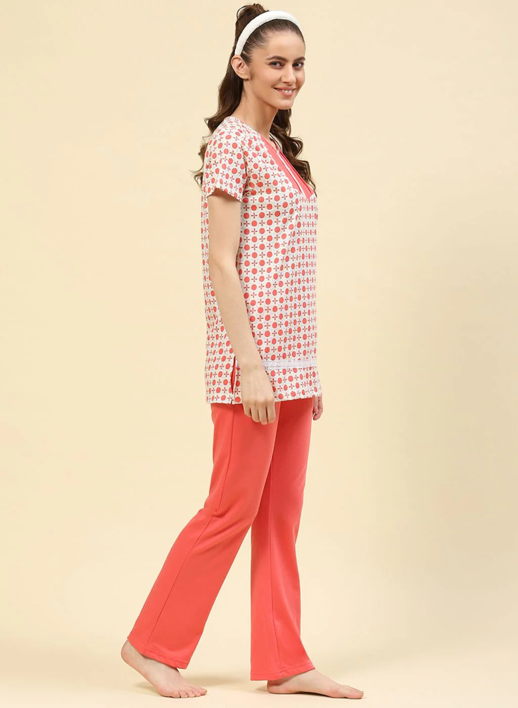 Women Pink Printed Lower Set - Image 3