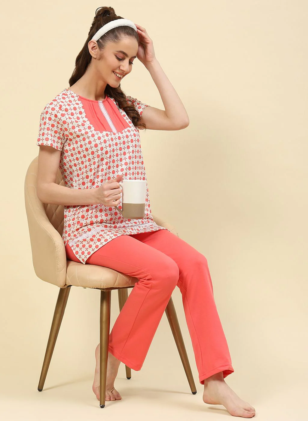 Women Pink Printed Lower Set - Image 5