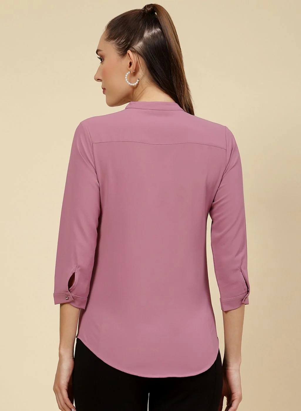 Women Pink Solid Top - Image 5