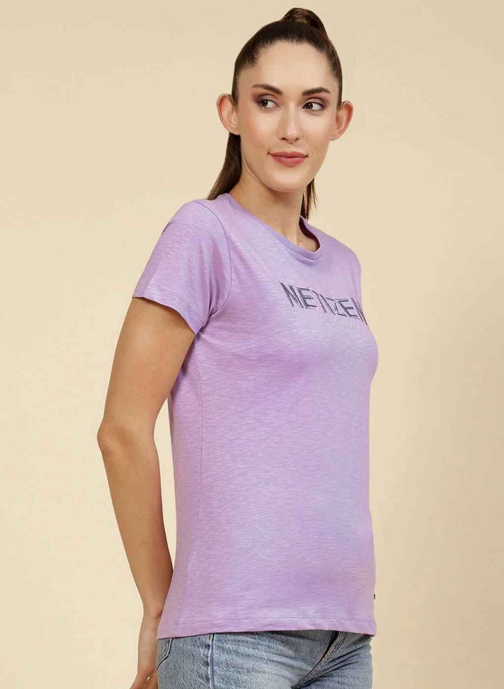 Women Purple Embroidered Top - Image 4