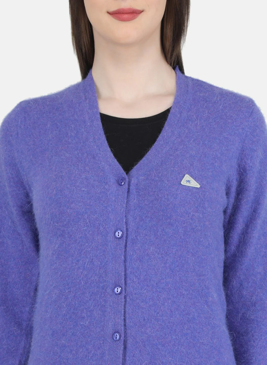 Women Purple Solid Cardigan - Image 5