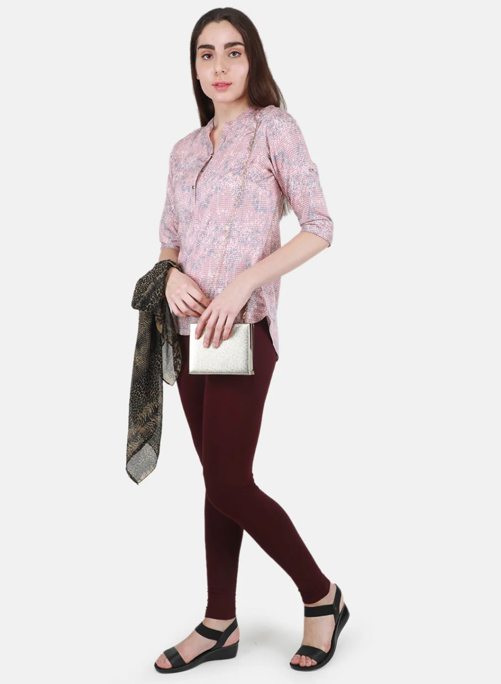 Women Purple Solid Legging - Image 4