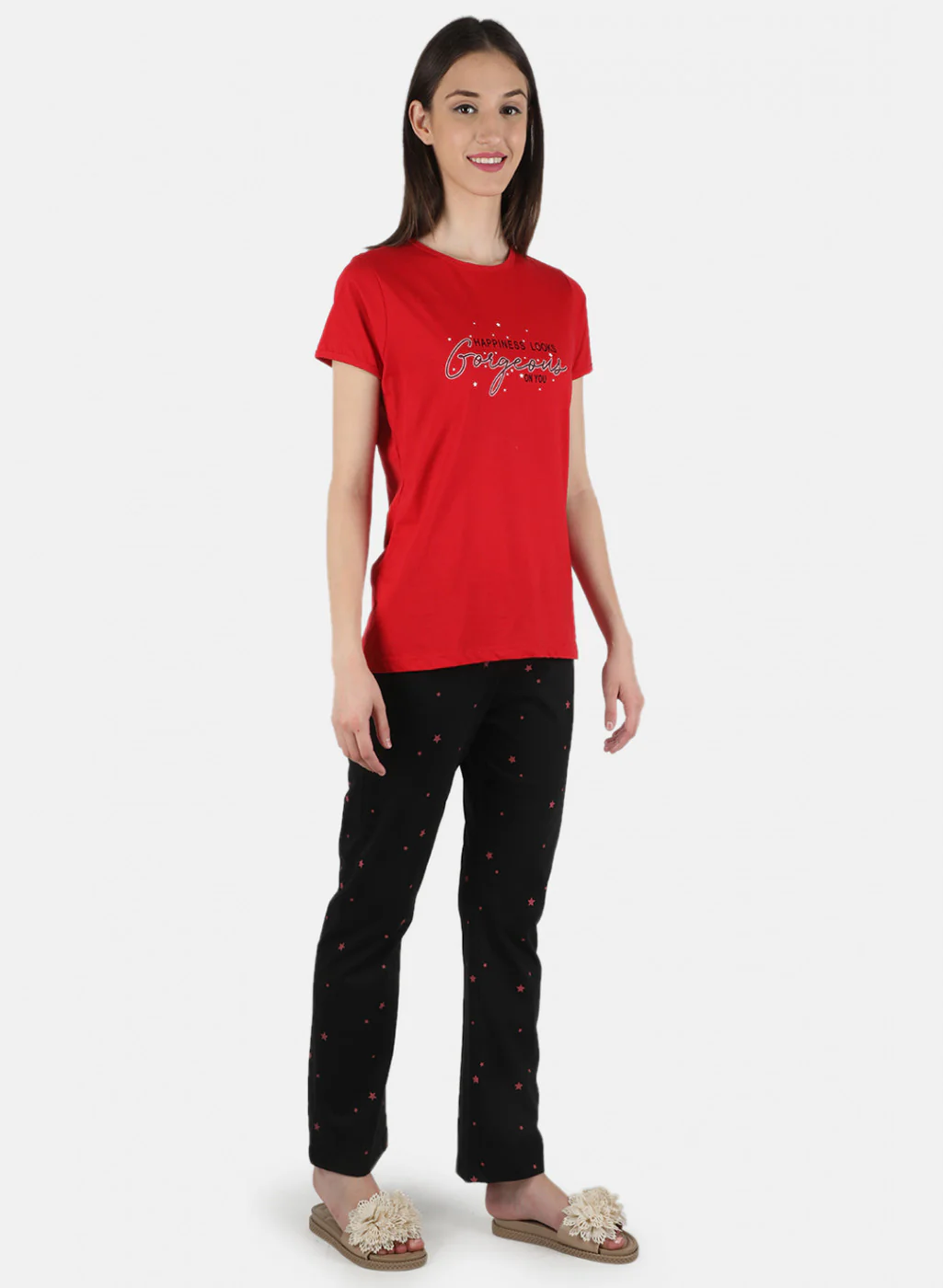 Women Red Printed Lower Set - Image 7