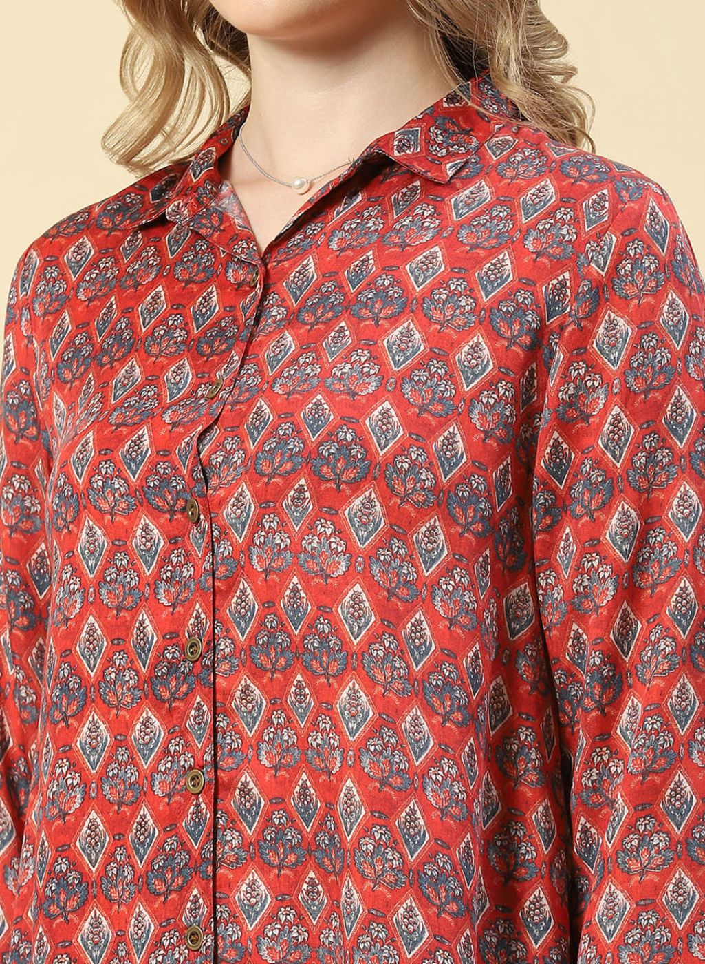 Women Red Printed Top - Image 6