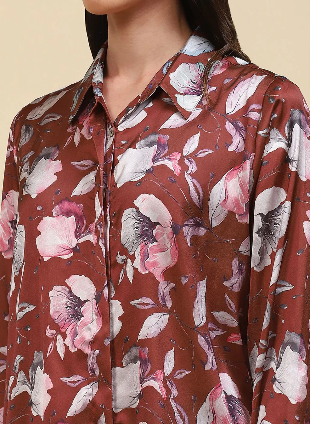 Women Rust Brown Printed Top - Image 6