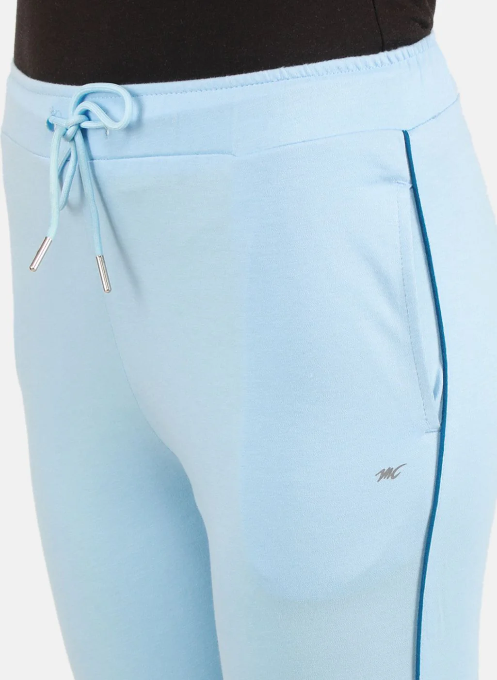 Women Sky Blue Solid Capri - Image 5