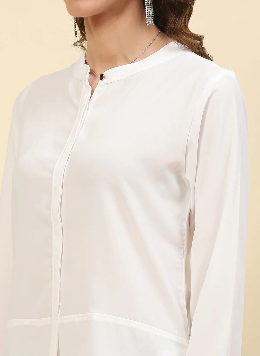 Women White Plain Top - Image 6