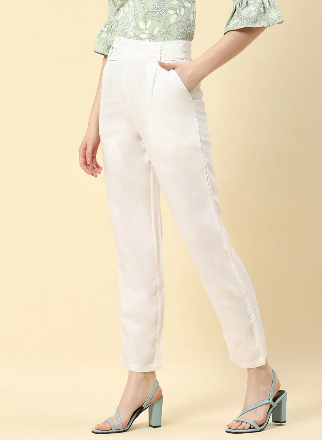 Women White Regular Fit Lower - Image 3